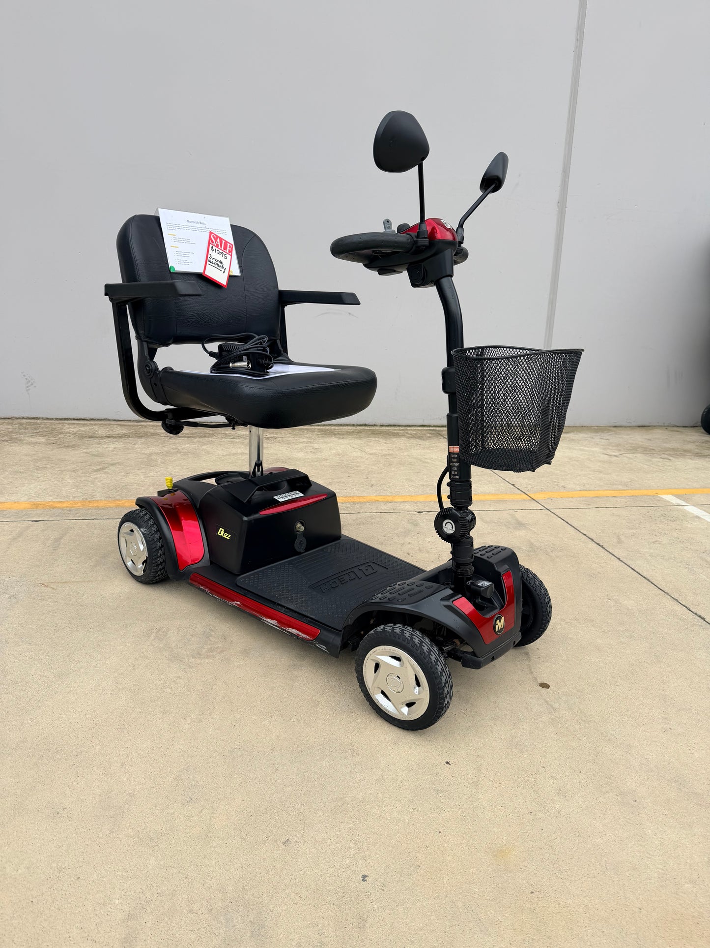 Preowned - Monarch Buzz 4, Small Portable Size Mobility Scooter - Including 3 Month Warranty (136kg Safe Load)